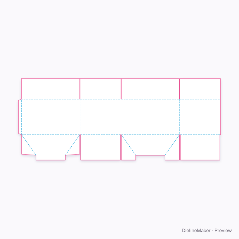 Diagonal-corner floor with notch flat dieline