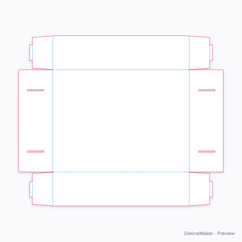 Hook-lock produce tray flat dieline