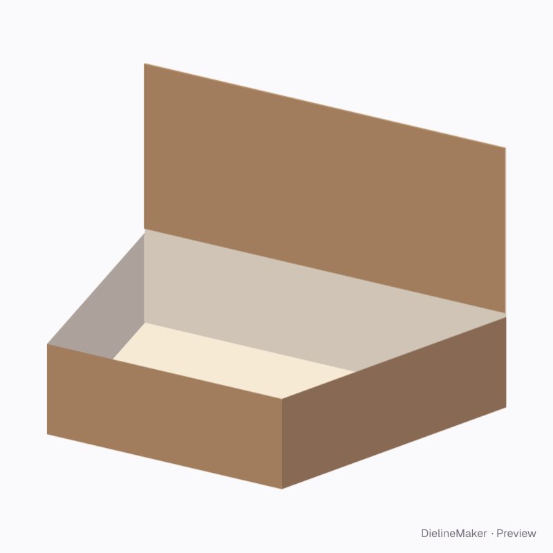Trapezoid tray with doubled header