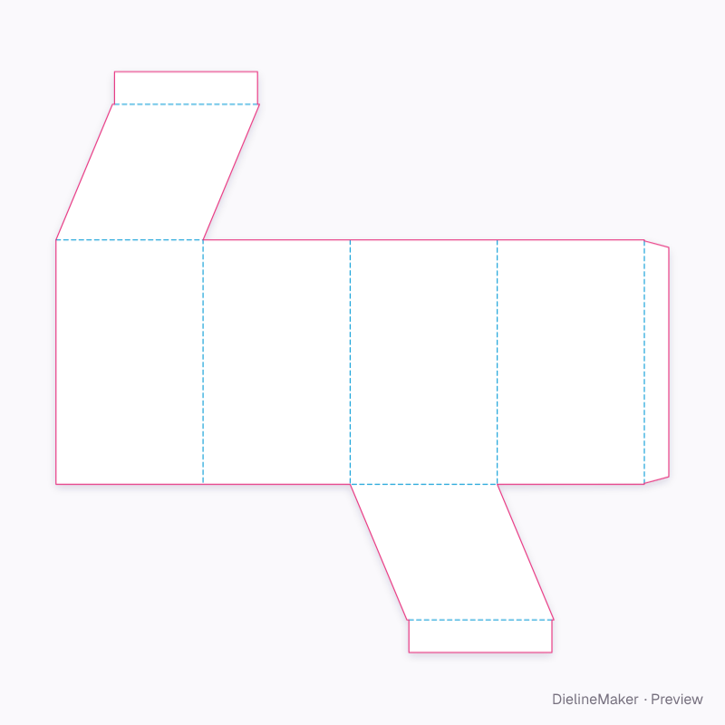 Rhombus tube flat dieline