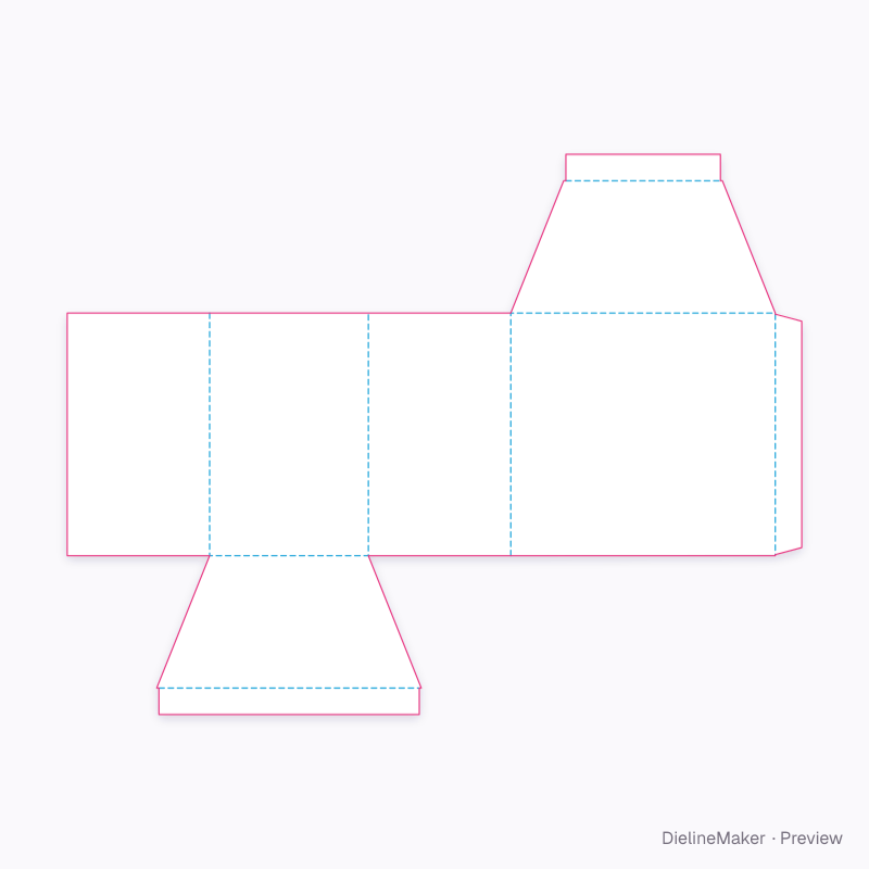Trapezoid tube flat dieline