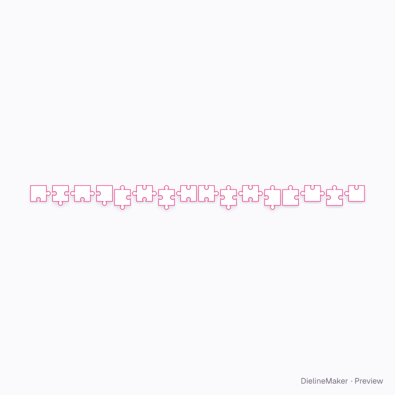 Sixteen-piece square puzzle flat dieline