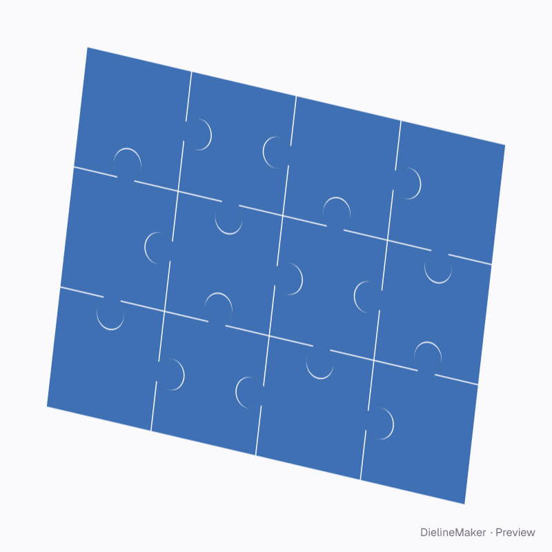 Twelve-piece landscape puzzle
