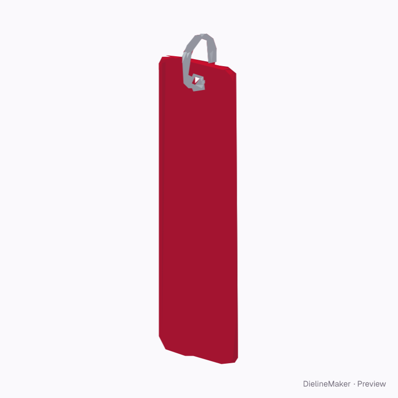 Textile key tag with bound edge