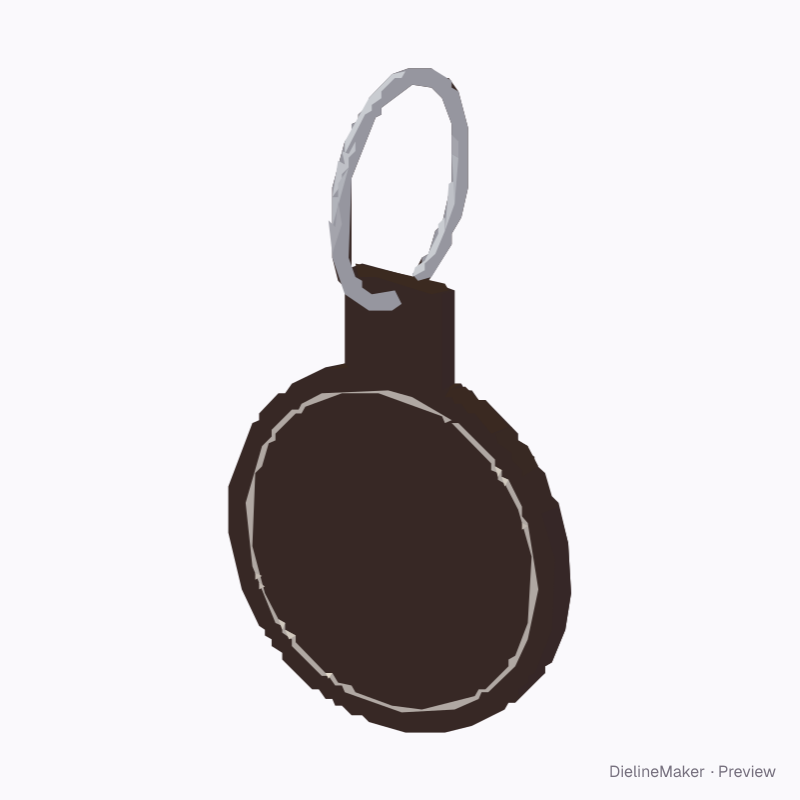 Round leather keychain