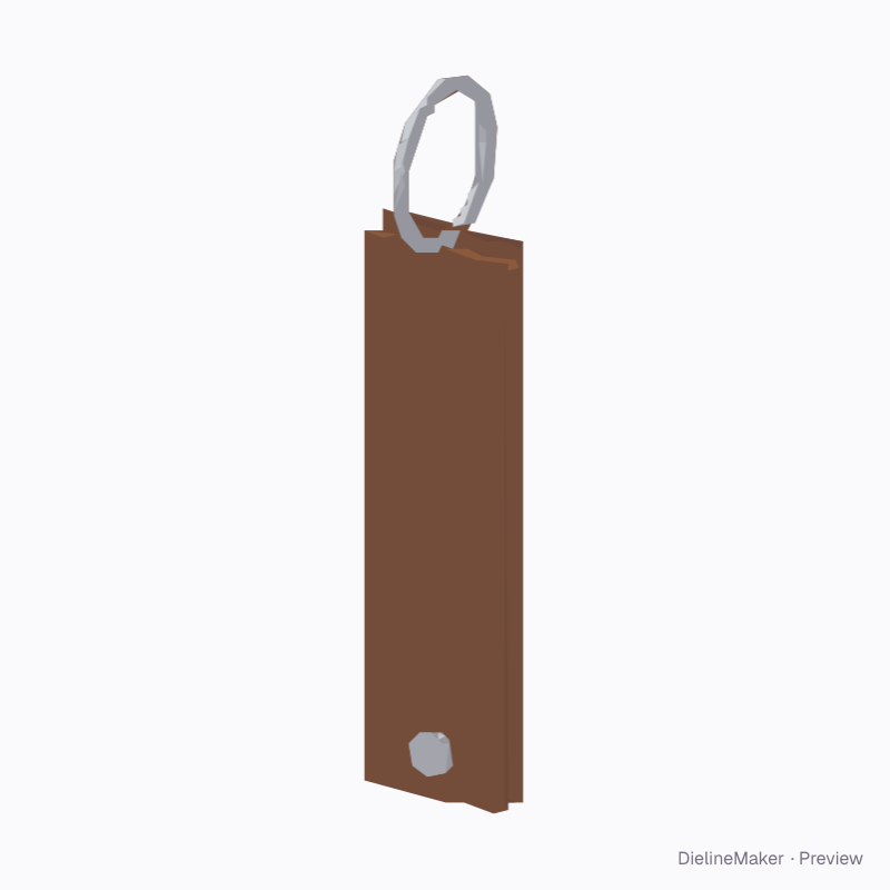 Riveted leather strap keychain
