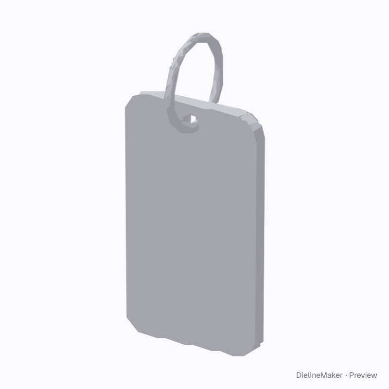 Metallic rectangle keychain