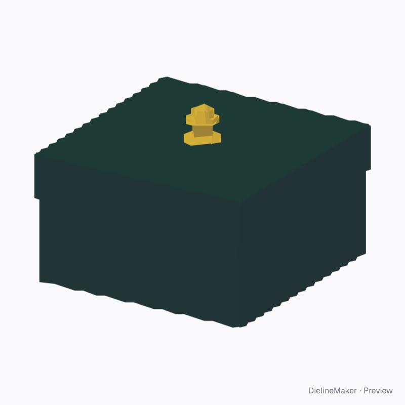 Art Deco square box with knob