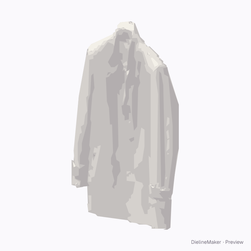 Three-pocket button lab coat