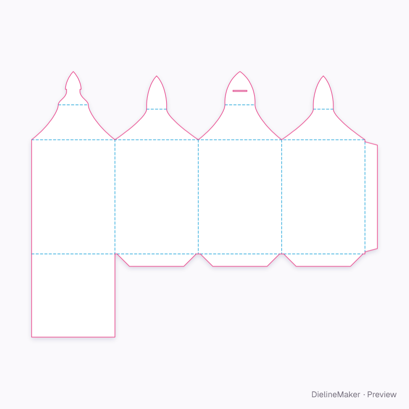 Leaf-top carton flat dieline