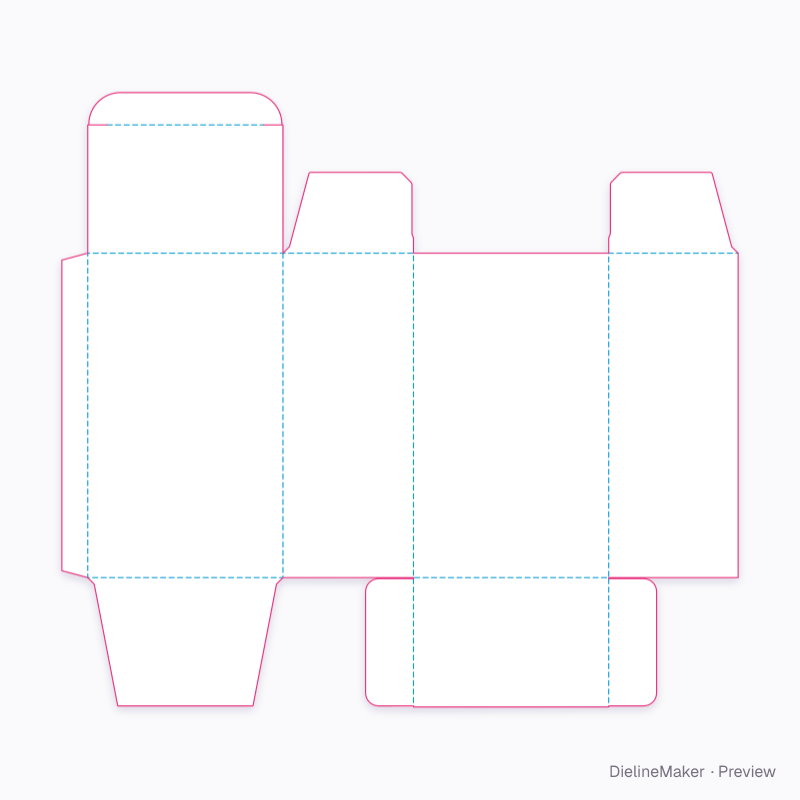 Side tuck base / tuck top (reverse) flat dieline
