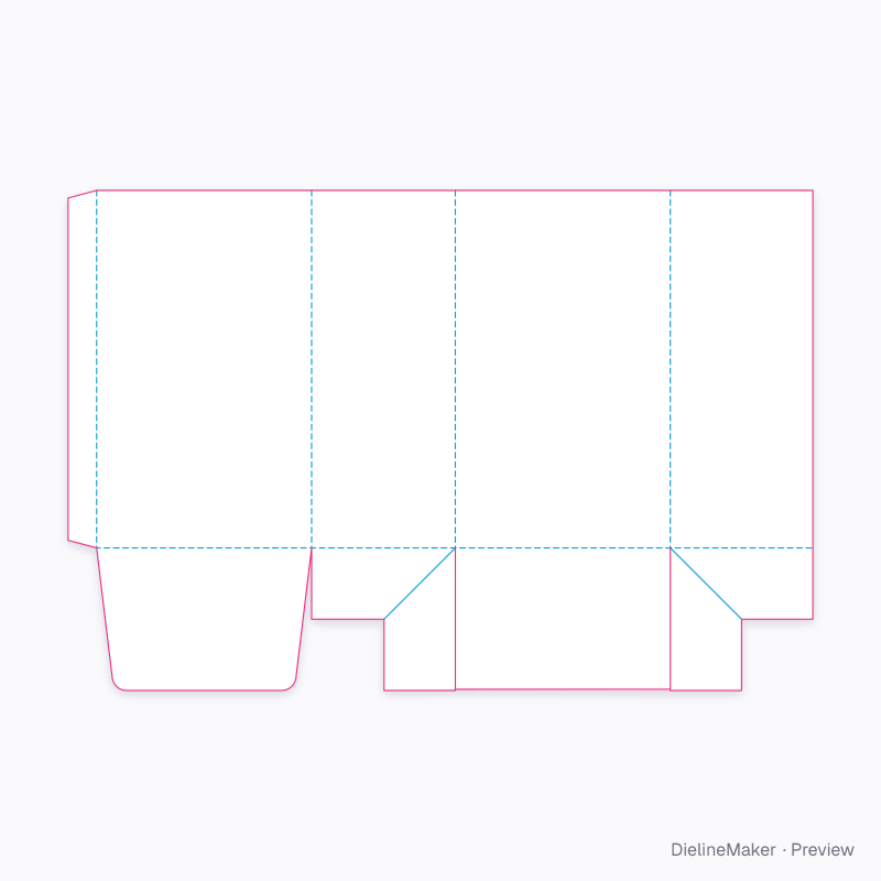 Sieve-proof winged base / open top flat dieline