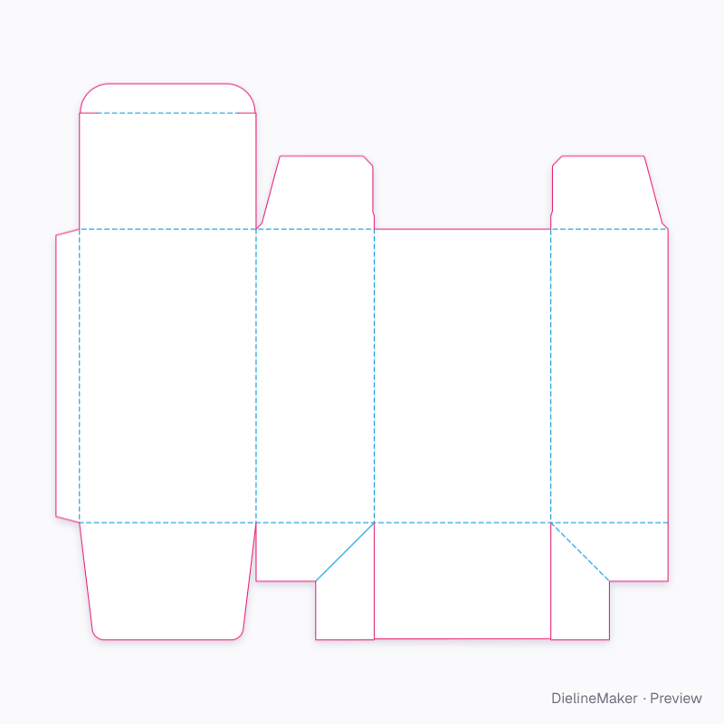 Sieve-proof winged base / tuck top flat dieline