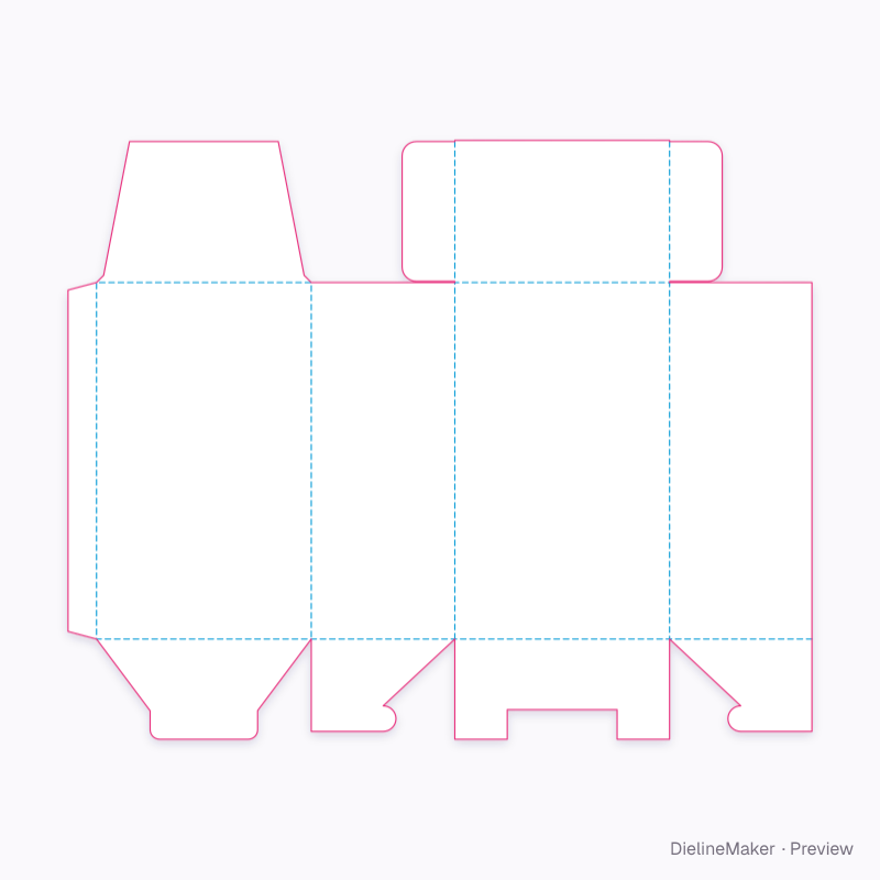 Snap lock base / side tuck top (reverse) flat dieline