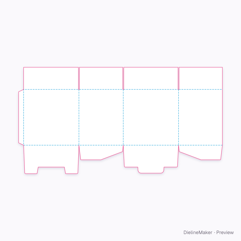 Small appliance carton — Lock-bottom shipping box flat dieline
