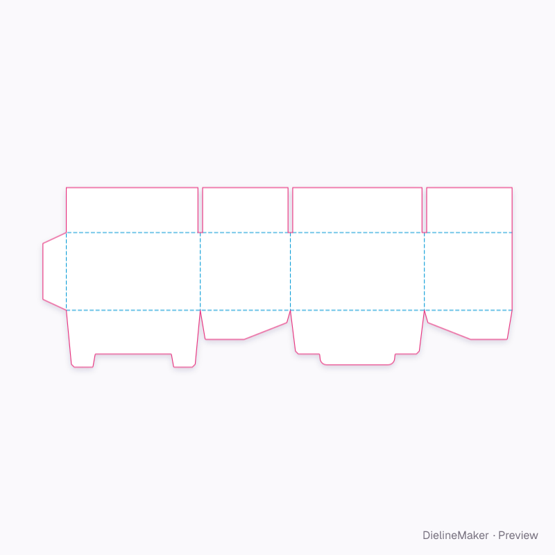 Compact parcel carton — Lock-bottom shipping box flat dieline