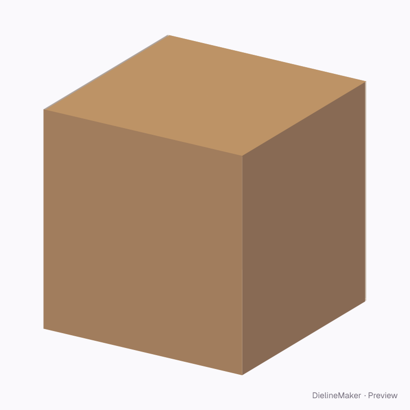 350 mm cube parcel carton — Lock-bottom shipping box