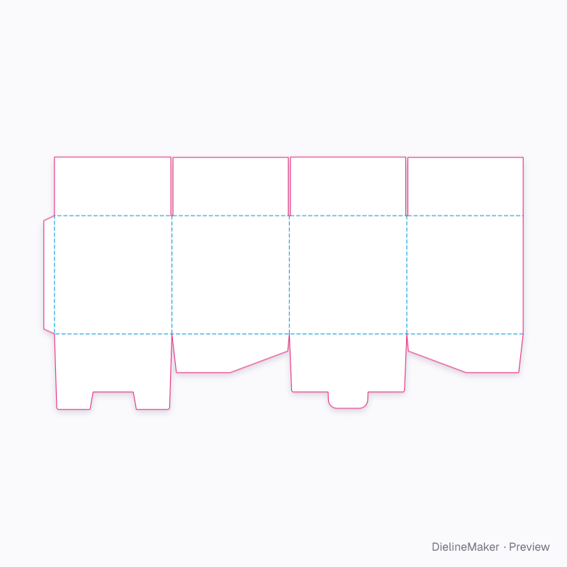 350 mm cube parcel carton — Lock-bottom shipping box flat dieline