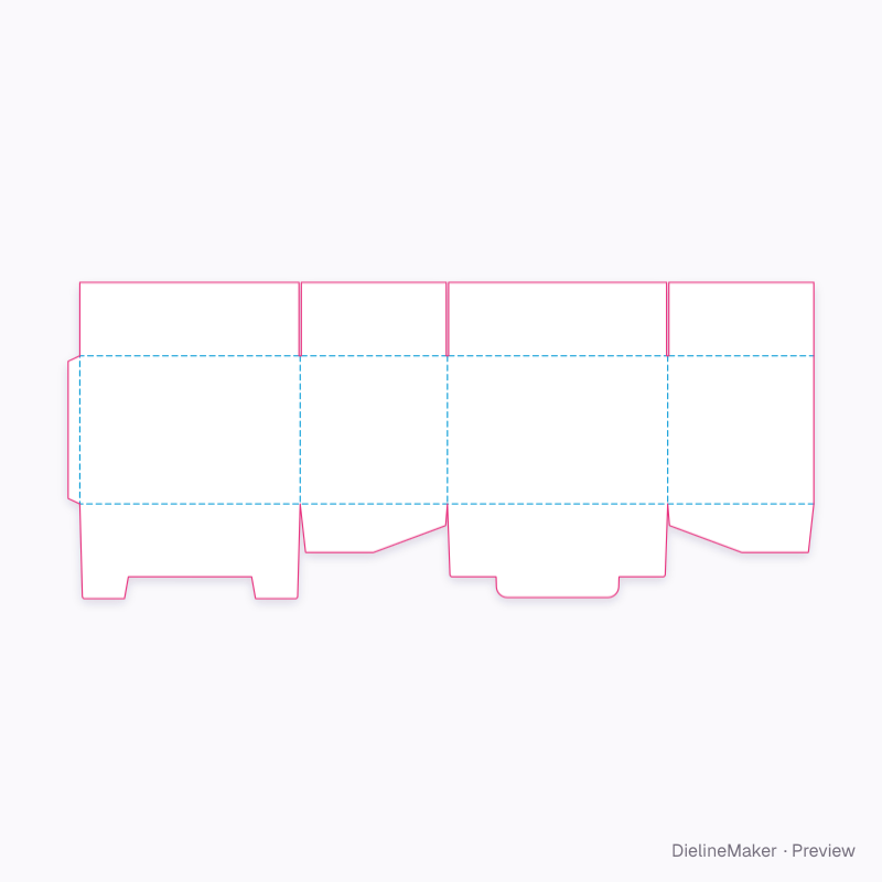 Modular 600 × 400 shipping carton — Lock-bottom shipping box flat dieline