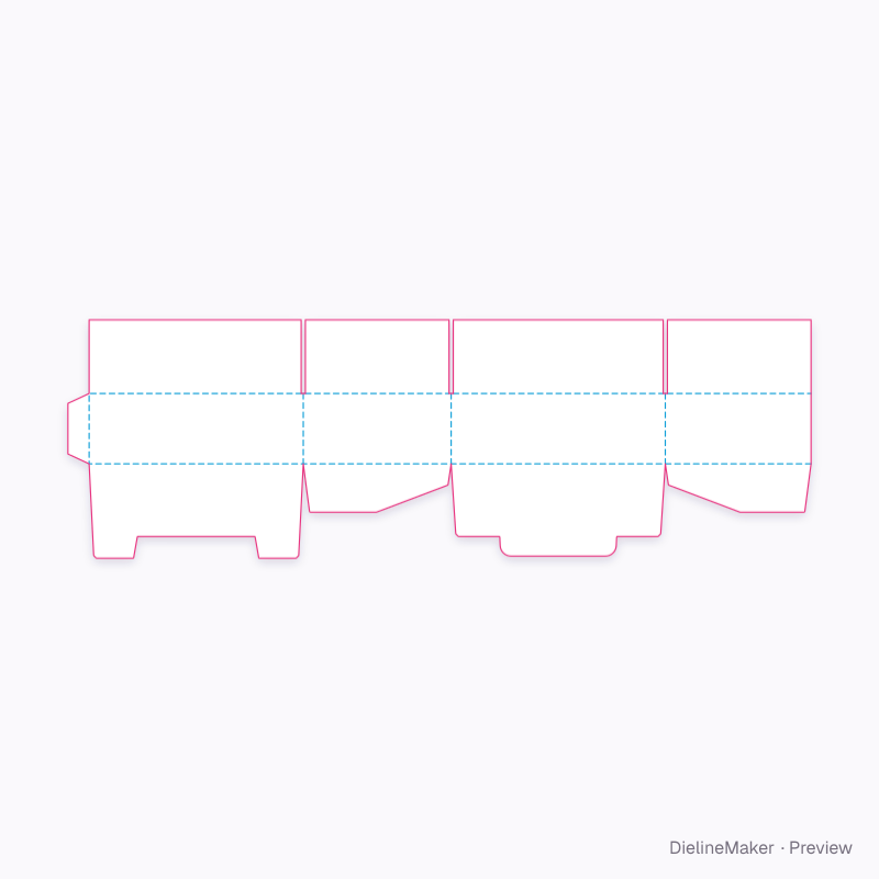 Shallow product carton — Lock-bottom shipping box flat dieline