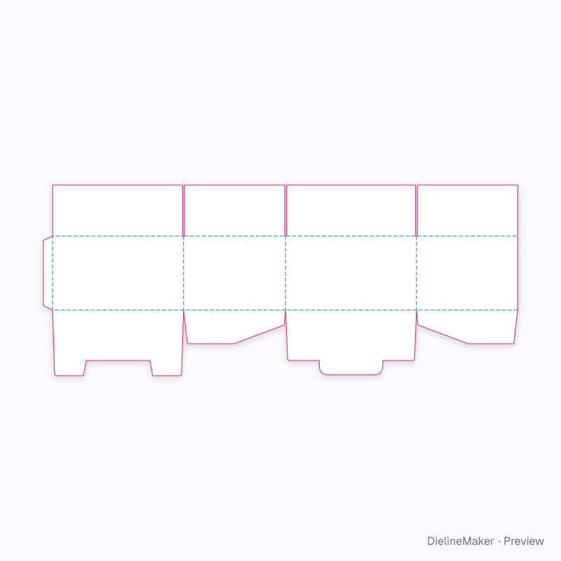 Soft goods shipping carton — Lock-bottom shipping box flat dieline