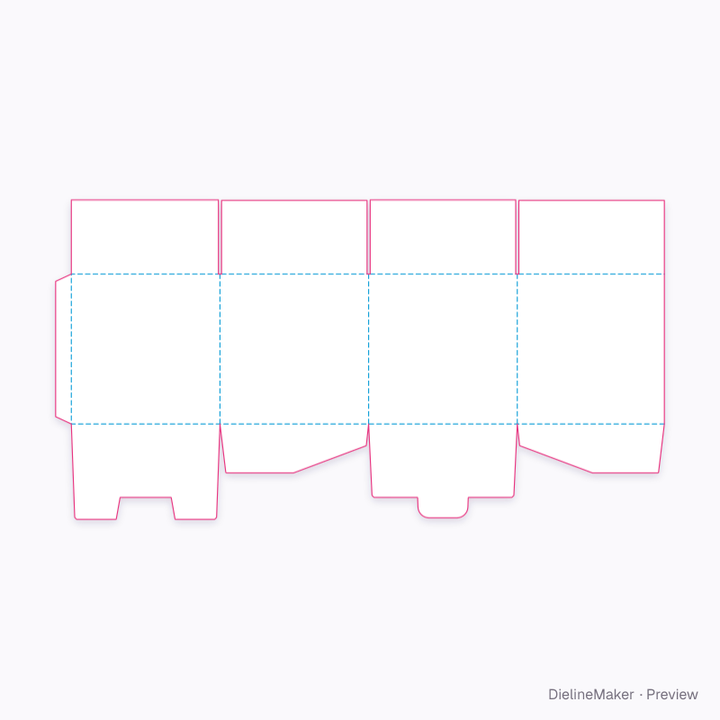 Cube box 300×300×300 flat dieline