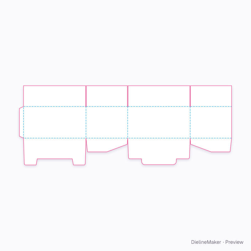 E-commerce shipper 300×200×150 flat dieline