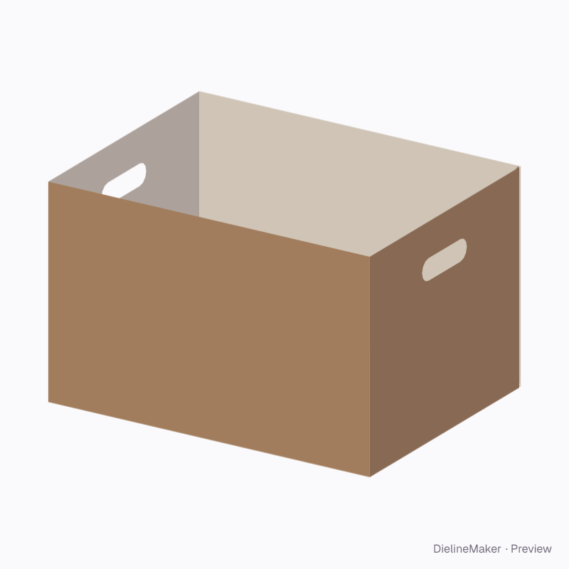 Half-slotted storage box 400×300×250