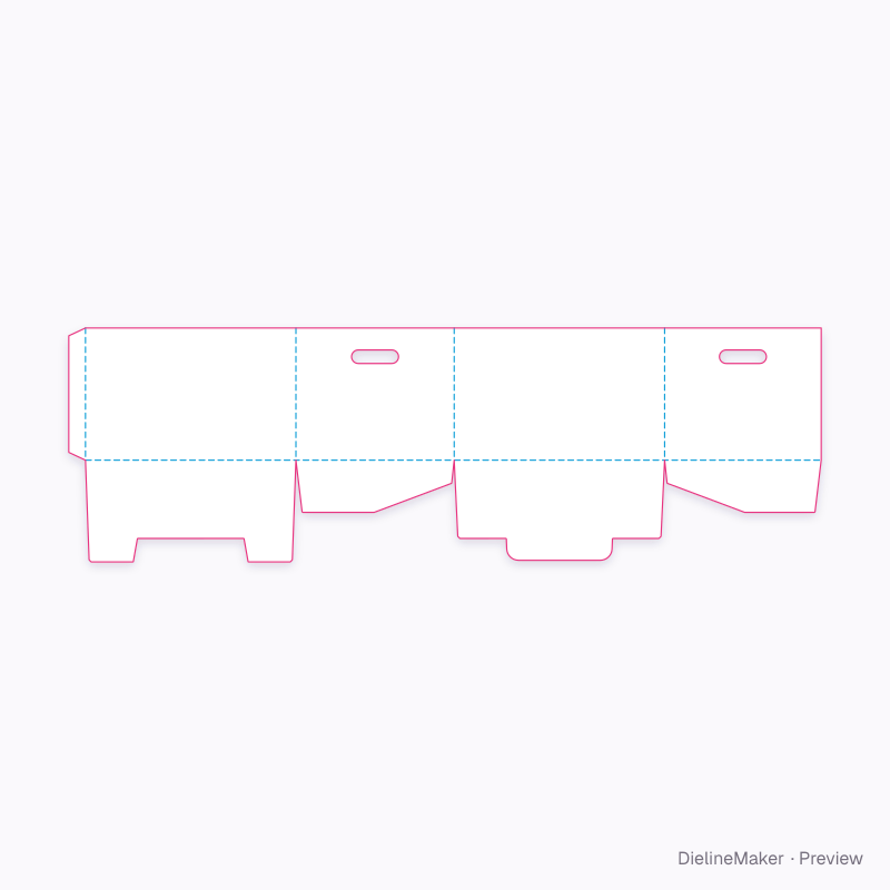 Half-slotted storage box 400×300×250 flat dieline