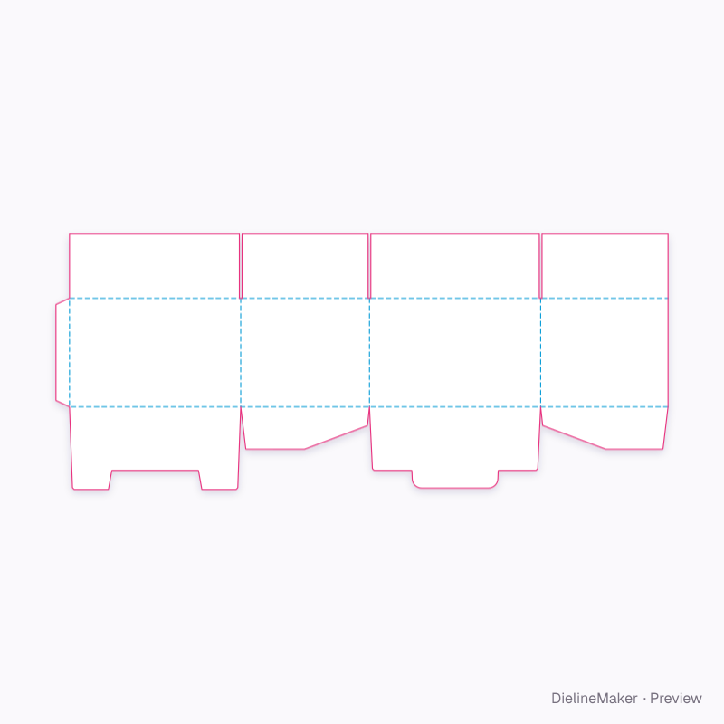 Lock-bottom shipping box flat dieline