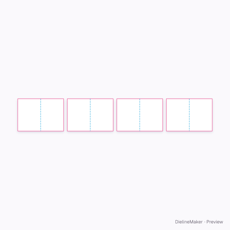 A4 open magazine flat dieline