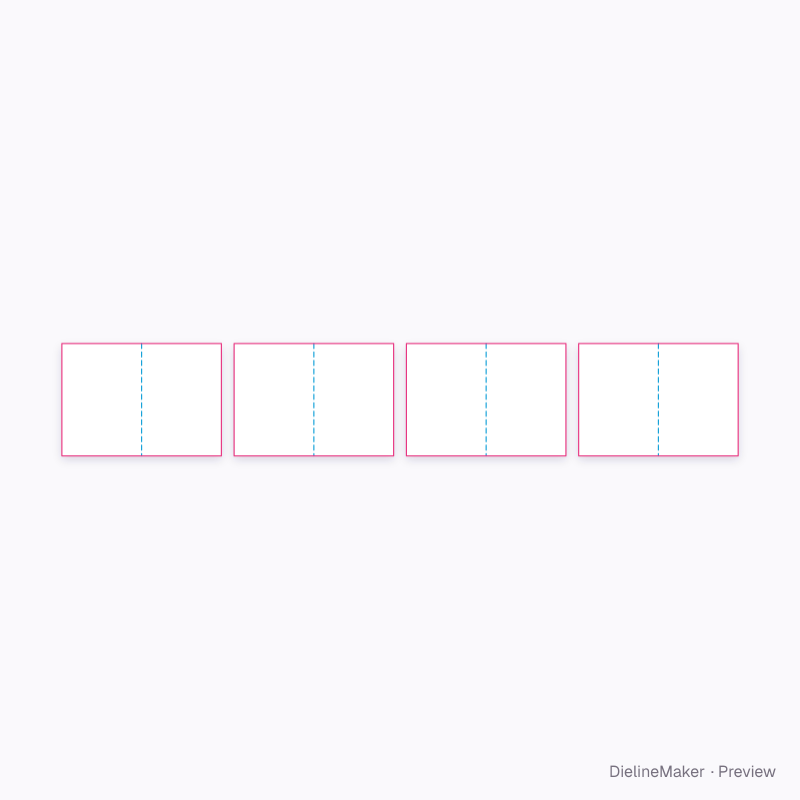 Executive 7.25 × 10.25 in open magazine flat dieline