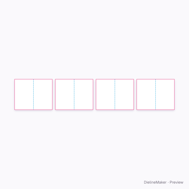 Pocket 108 × 175 mm open magazine flat dieline