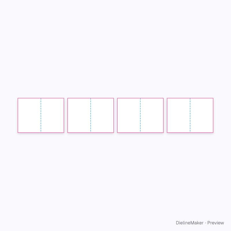 Royal 156 × 234 mm open magazine flat dieline