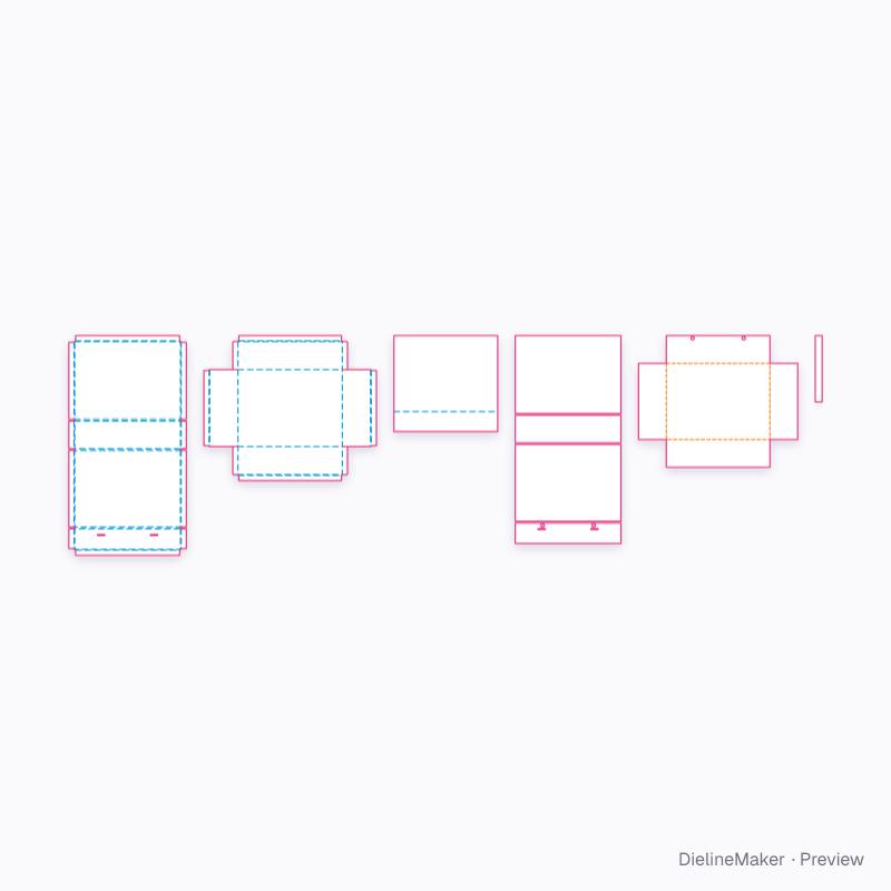Presentation case with carry grip flat dieline