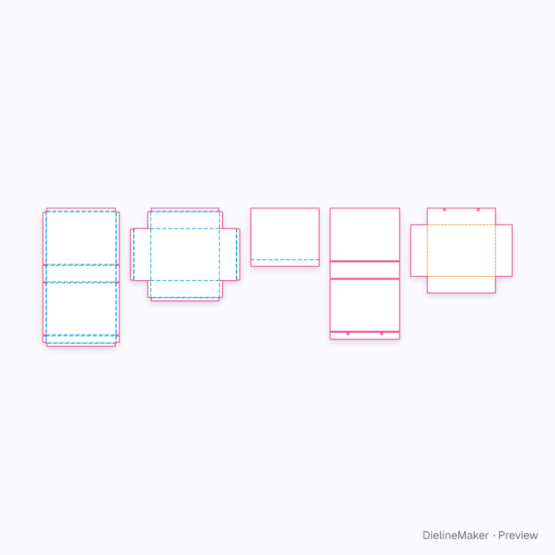 Hinged garment gift box: native flat dieline