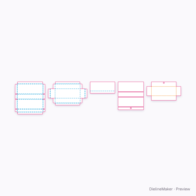 Pen gift box flat dieline