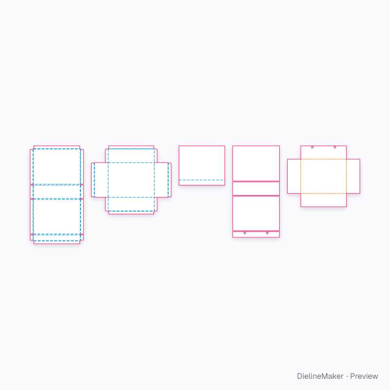 Tea sampler book box flat dieline