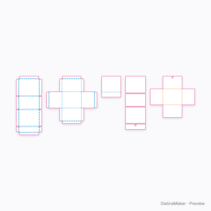Watch book box flat dieline
