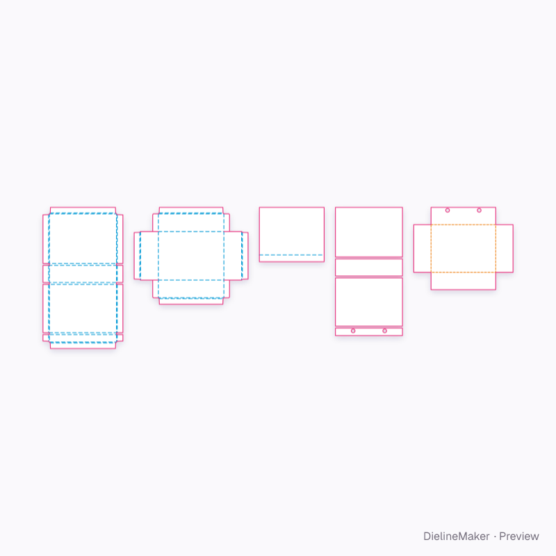 Card set presentation box — Magnetic book box flat dieline