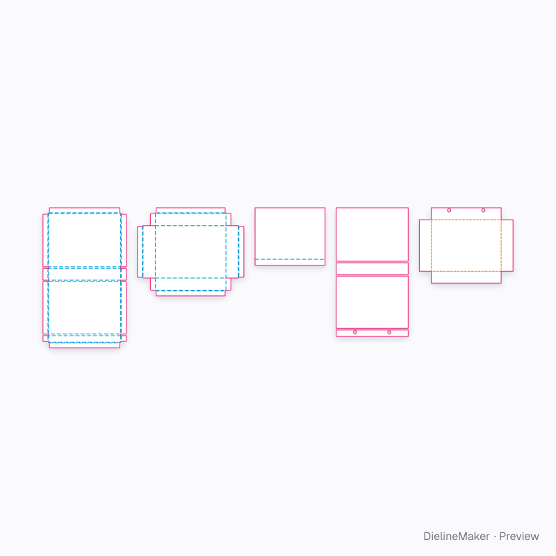 Event invitation presentation box — Magnetic book box flat dieline
