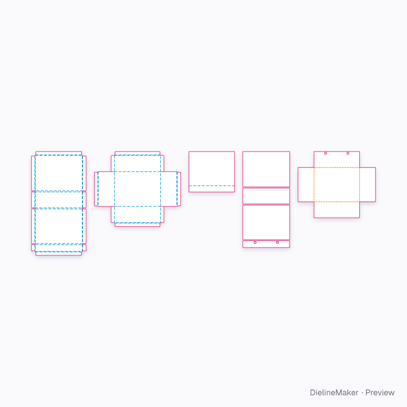 Magnetic book box flat dieline