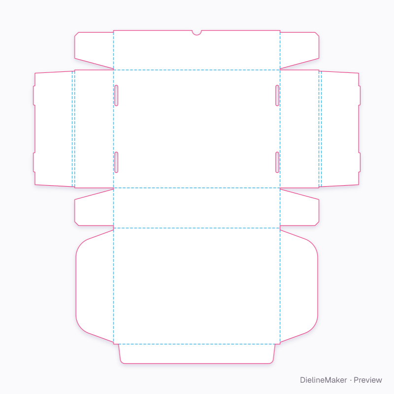 Apparel mailer L 400×300×100 flat dieline