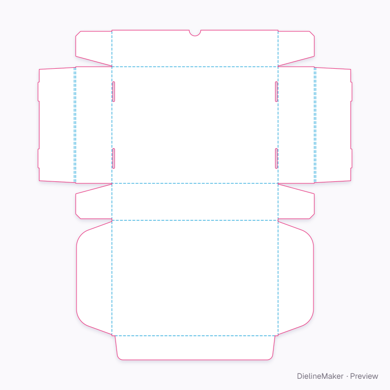 Apparel mailer M 330×240×75 flat dieline