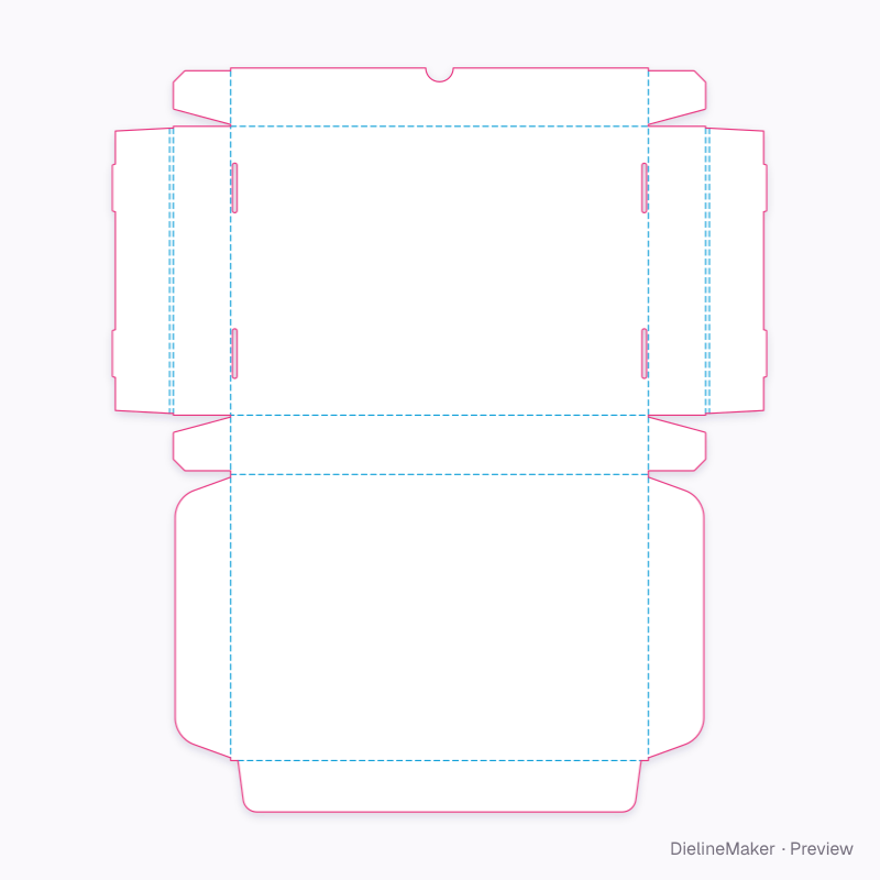 Apparel mailer 350×250×50 flat dieline
