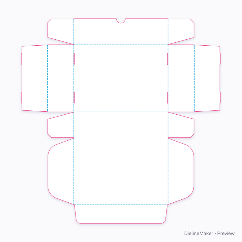 Black gift mailer 250×180×70 flat dieline