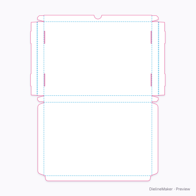 Flat mailer 330×230×20 flat dieline