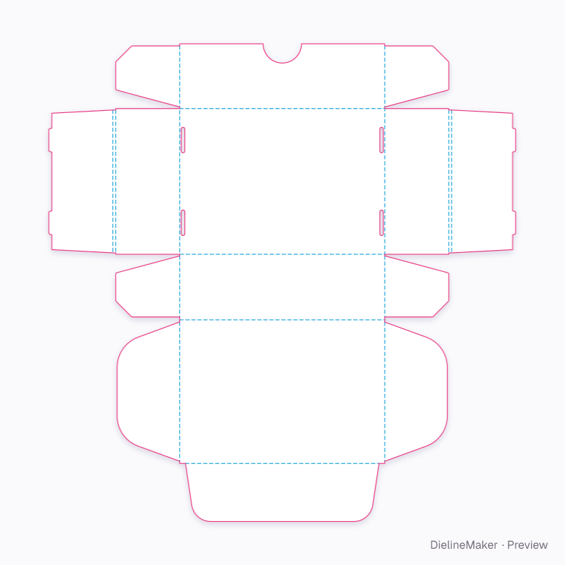 Mini mailer 120×90×40 flat dieline