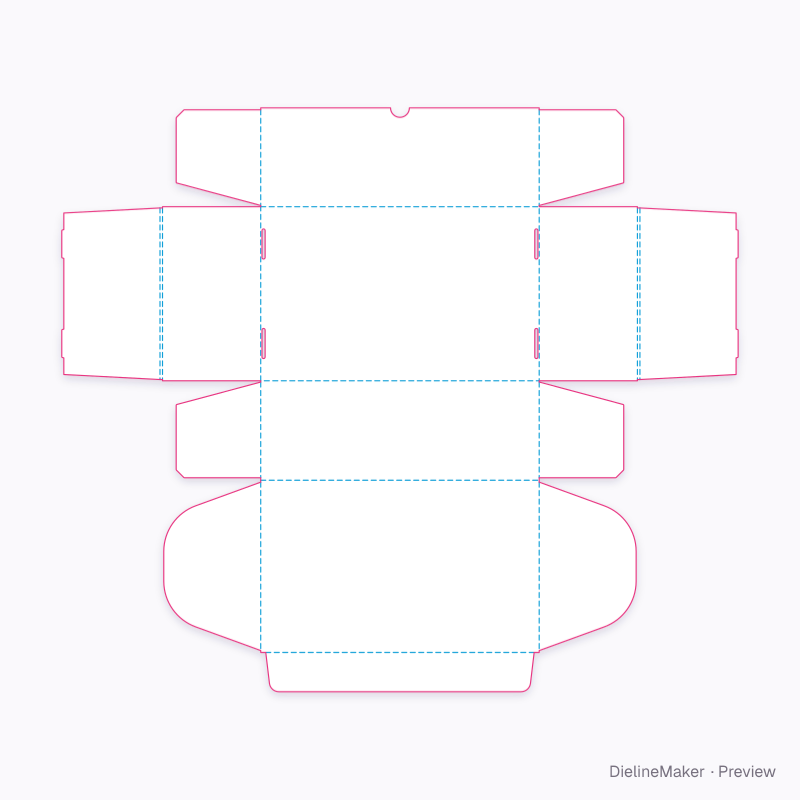 Shoe mailer 340×220×125 flat dieline