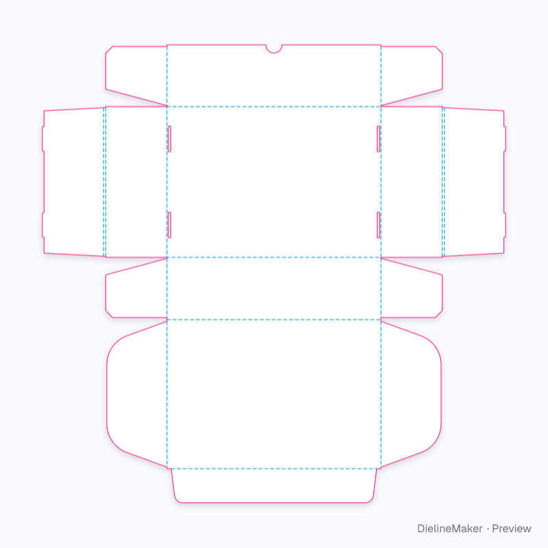 Subscription box 300×220×90 flat dieline